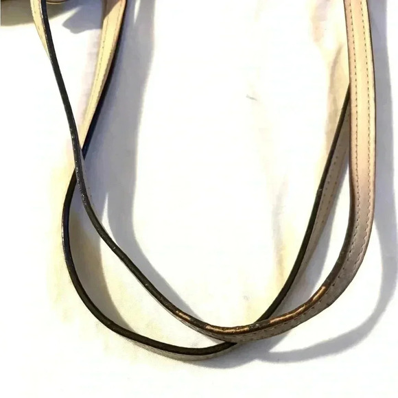 Michael Kors beige gray MK signature print canvas shoulder handbag - Picture 11 of 11